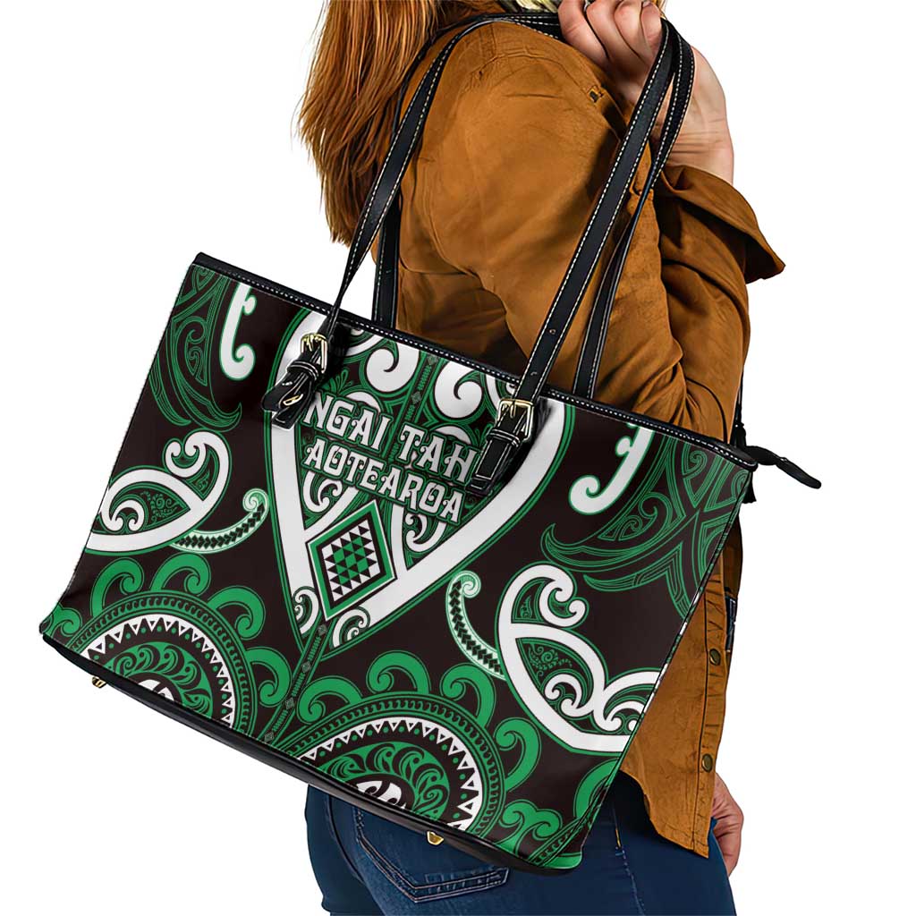 Aotearoa Ngai Tahu Leather Tote Bag Maori Tribal Pattern