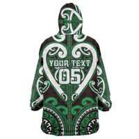 Custom Aotearoa Ngai Tahu Wearable Blanket Hoodie Maori Tribal Pattern