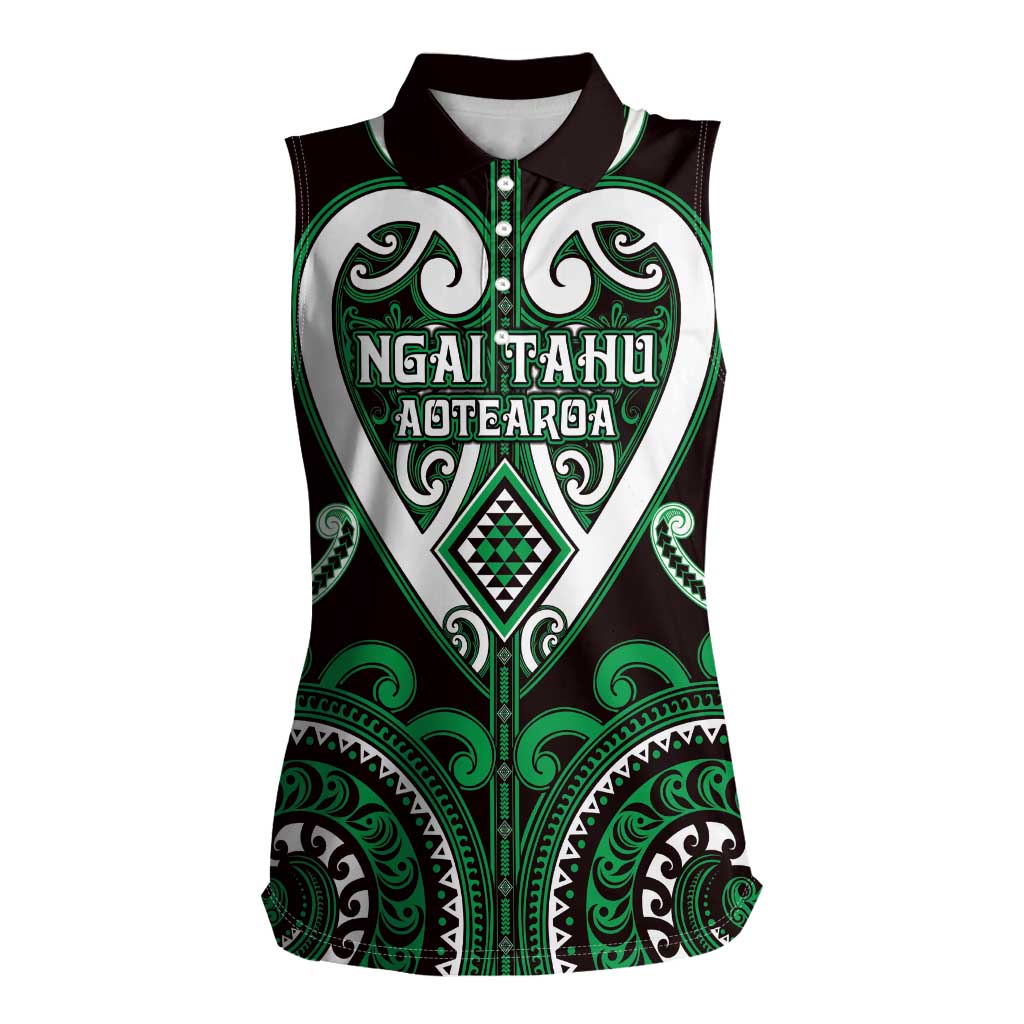 Custom Aotearoa Ngai Tahu Women Sleeveless Polo Shirt Maori Tribal Pattern