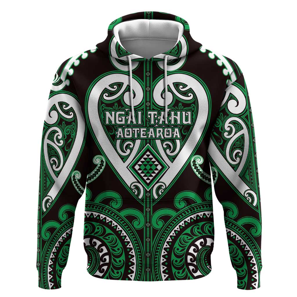 Custom Aotearoa Ngai Tahu Zip Hoodie Maori Tribal Pattern