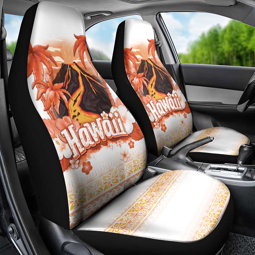 Hawaiian Volcano Lava Flow Car Seat Cover With Hawaiian Tapa Pattern