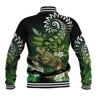 Aotearoa New Zealand Tuatara Baseball Jacket Maori Koru Art LT05 - Polynesian Pride