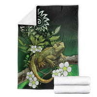 Aotearoa New Zealand Tuatara Blanket Maori Koru Art