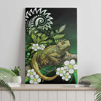 Aotearoa New Zealand Tuatara Canvas Wall Art Maori Koru Art