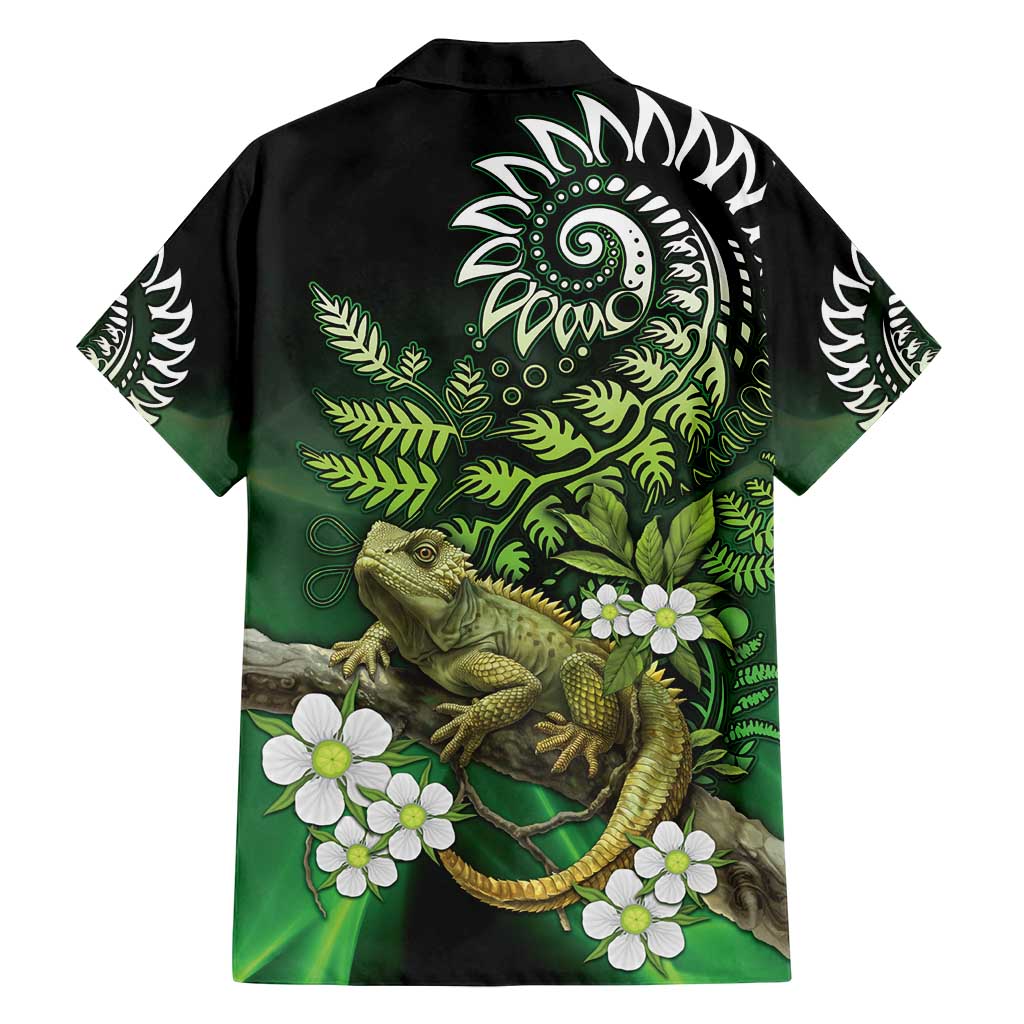 Aotearoa New Zealand Tuatara Family Matching Off Shoulder Maxi Dress and Hawaiian Shirt Maori Koru Art