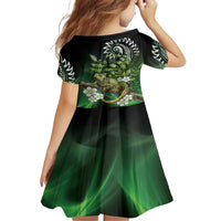 Aotearoa New Zealand Tuatara Family Matching Short Sleeve Bodycon Dress and Hawaiian Shirt Maori Koru Art