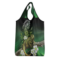 Aotearoa New Zealand Tuatara Grocery Bag Maori Koru Art