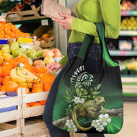 Aotearoa New Zealand Tuatara Grocery Bag Maori Koru Art