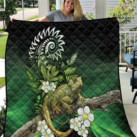 Aotearoa New Zealand Tuatara Quilt Maori Koru Art LT05 Green - Polynesian Pride