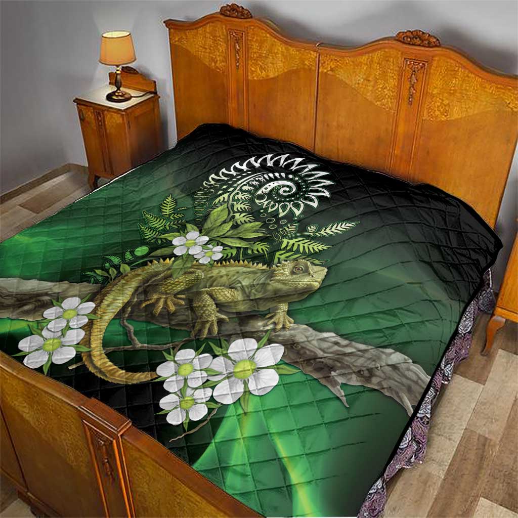 Aotearoa New Zealand Tuatara Quilt Maori Koru Art LT05 - Polynesian Pride