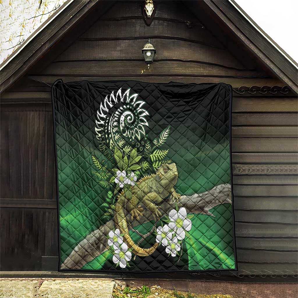 Aotearoa New Zealand Tuatara Quilt Maori Koru Art LT05 - Polynesian Pride