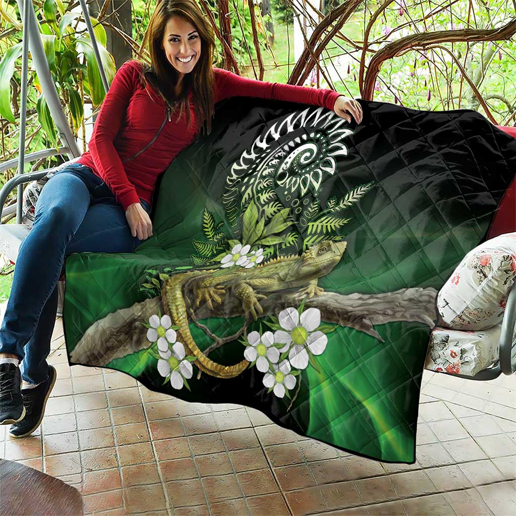 Aotearoa New Zealand Tuatara Quilt Maori Koru Art LT05 - Polynesian Pride