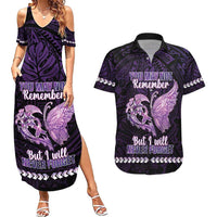 Personalised Alzheimer's Awareness Couples Matching Summer Maxi Dress and Hawaiian Shirt You May Not Remember But I Will Never Forget