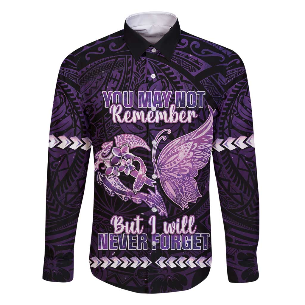 Personalised Alzheimer's Awareness Family Matching Long Sleeve Bodycon Dress and Hawaiian Shirt You May Not Remember But I Will Never Forget