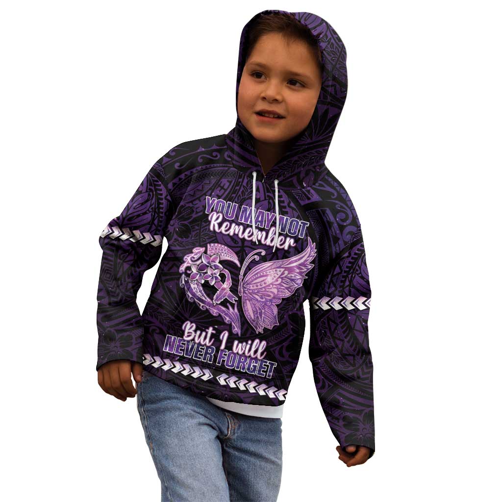 Personalised Alzheimer's Awareness Kid Hoodie You May Not Remember But I Will Never Forget