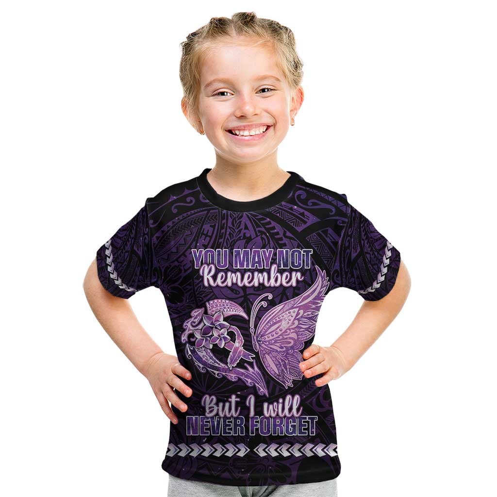 Personalised Alzheimer's Awareness Kid T Shirt You May Not Remember But I Will Never Forget