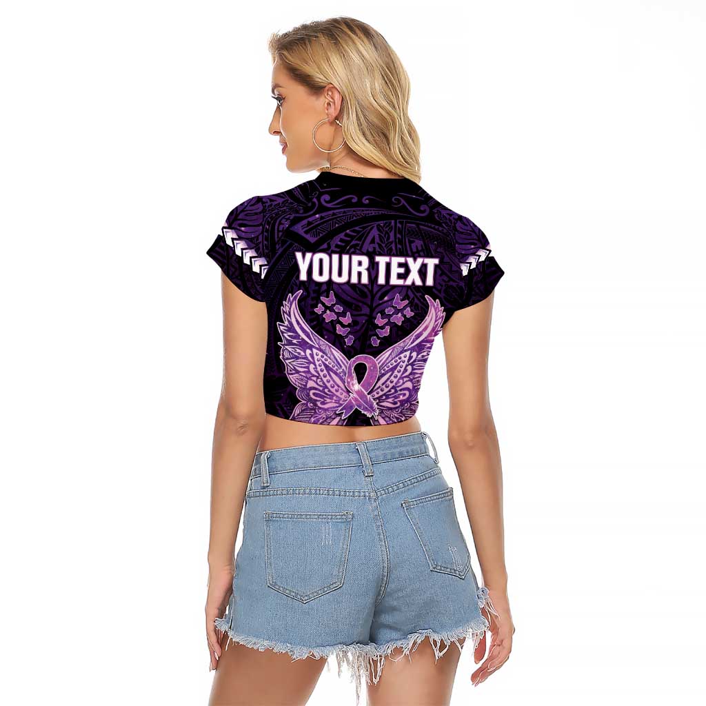 Personalised Alzheimer's Awareness Raglan Cropped T Shirt You May Not Remember But I Will Never Forget
