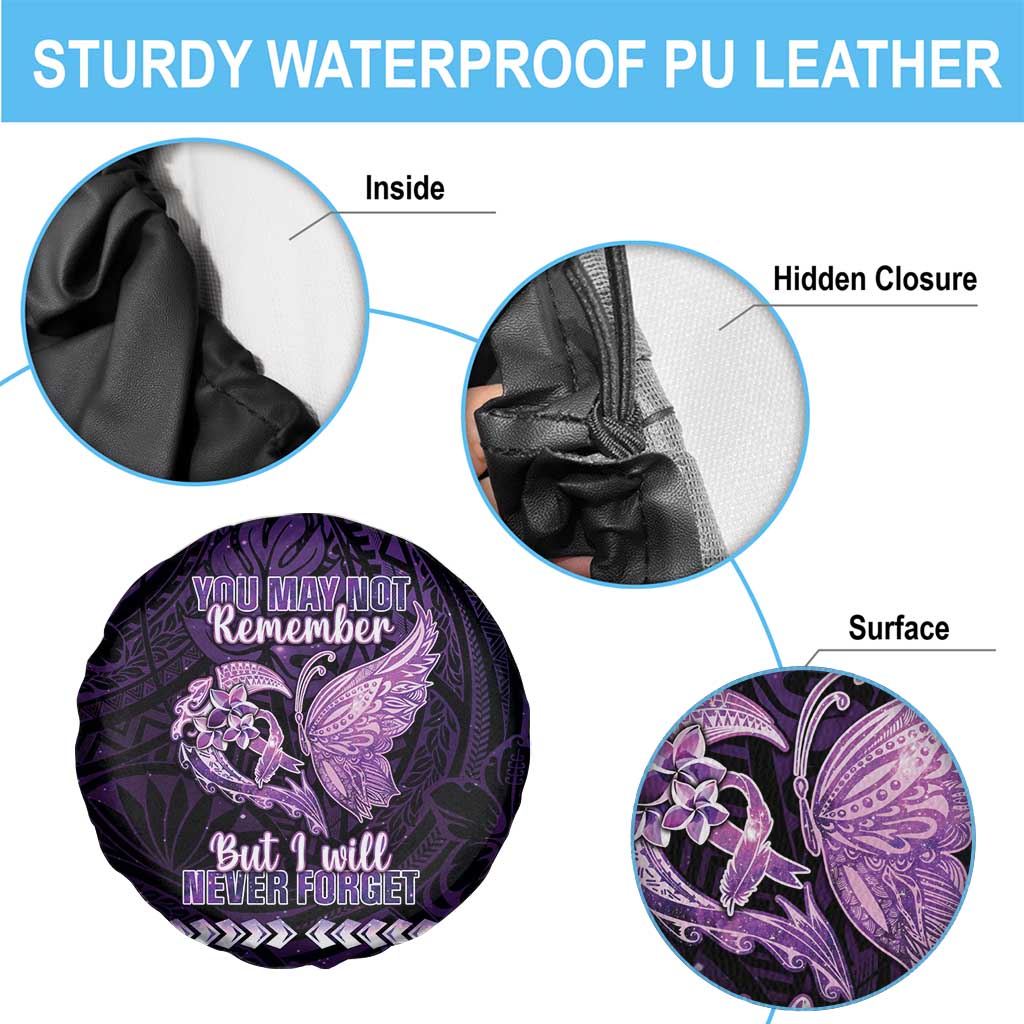 Alzheimer's Awareness Spare Tire Cover You May Not Remember But I Will Never Forget