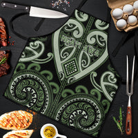 Aotearoa Ngati Awa Apron Maori Tribal Pattern LT05 Green - Polynesian Pride