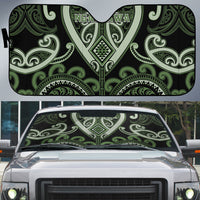 Aotearoa Ngati Awa Auto Sun Shade Maori Tribal Pattern LT05 Green - Polynesian Pride