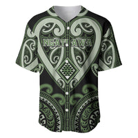 Custom Aotearoa Ngati Awa Baseball Jersey Maori Tribal Pattern LT05 Green - Polynesian Pride