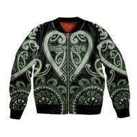 Custom Aotearoa Ngati Awa Bomber Jacket Maori Tribal Pattern LT05 Unisex Green - Polynesian Pride