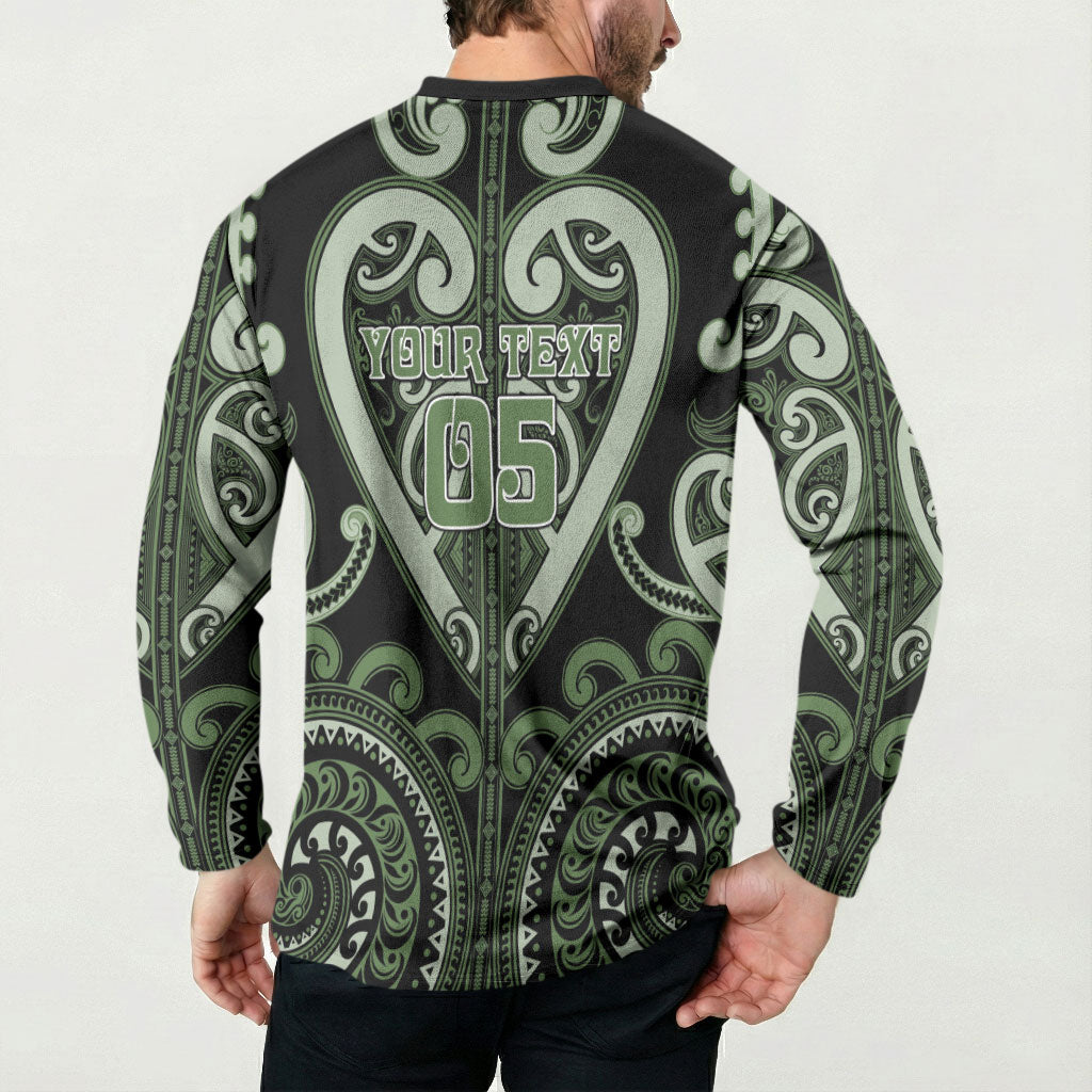 Custom Aotearoa Ngati Awa Button Sweatshirt Maori Tribal Pattern LT05 - Polynesian Pride