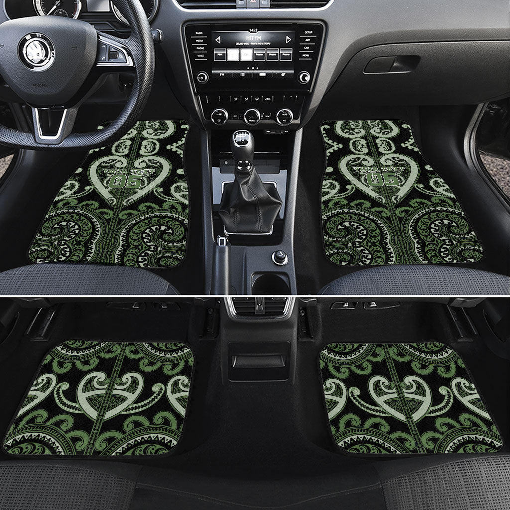 Custom Aotearoa Ngati Awa Car Mats Maori Tribal Pattern LT05 Set 4pcs Green - Polynesian Pride