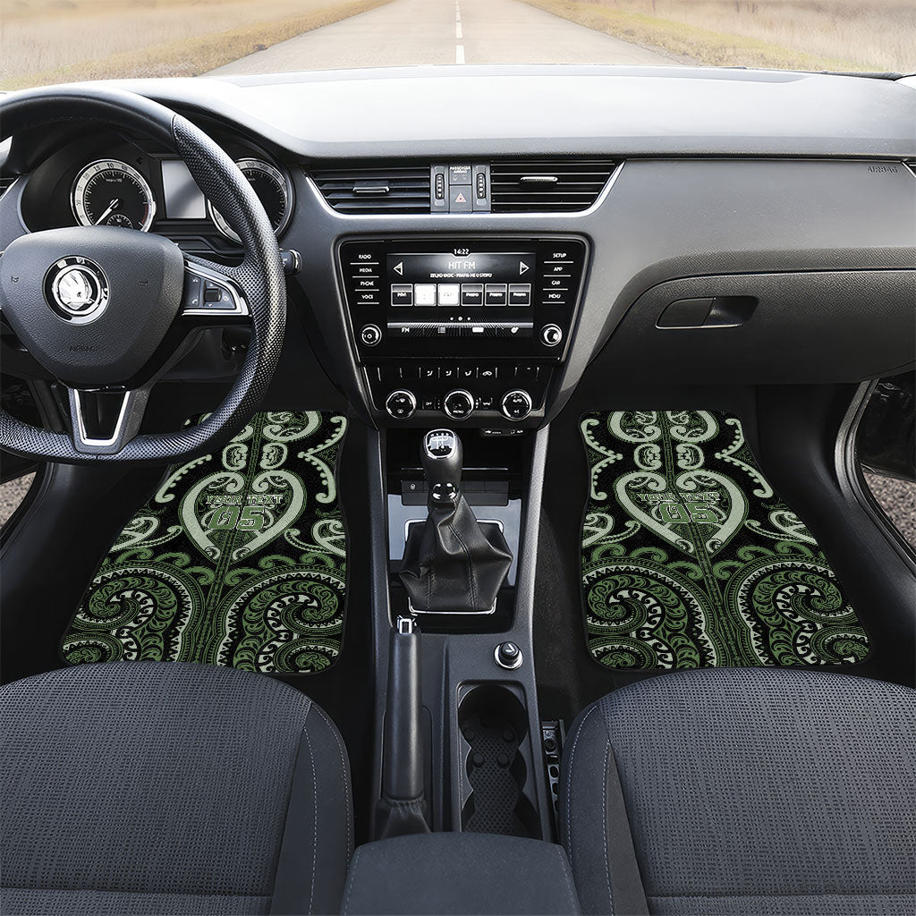 Custom Aotearoa Ngati Awa Car Mats Maori Tribal Pattern LT05 Set 2pcs - Front Green - Polynesian Pride