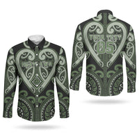 Custom Aotearoa Ngati Awa Couples Matching Off Shoulder Short Dress and Long Sleeve Button Shirt Maori Tribal Pattern LT05 - Polynesian Pride
