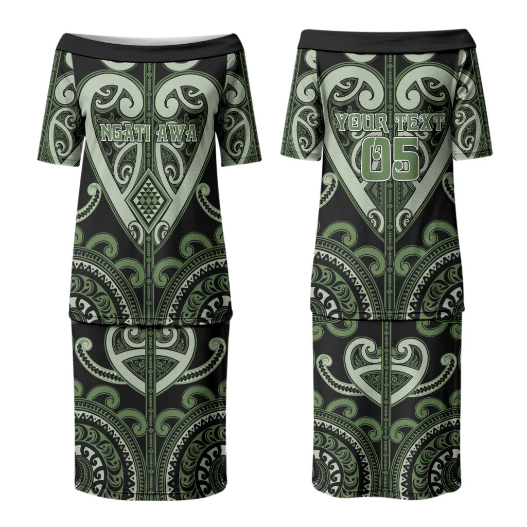 Custom Aotearoa Ngati Awa Couples Matching Puletasi and Long Sleeve Button Shirt Maori Tribal Pattern LT05 - Polynesian Pride