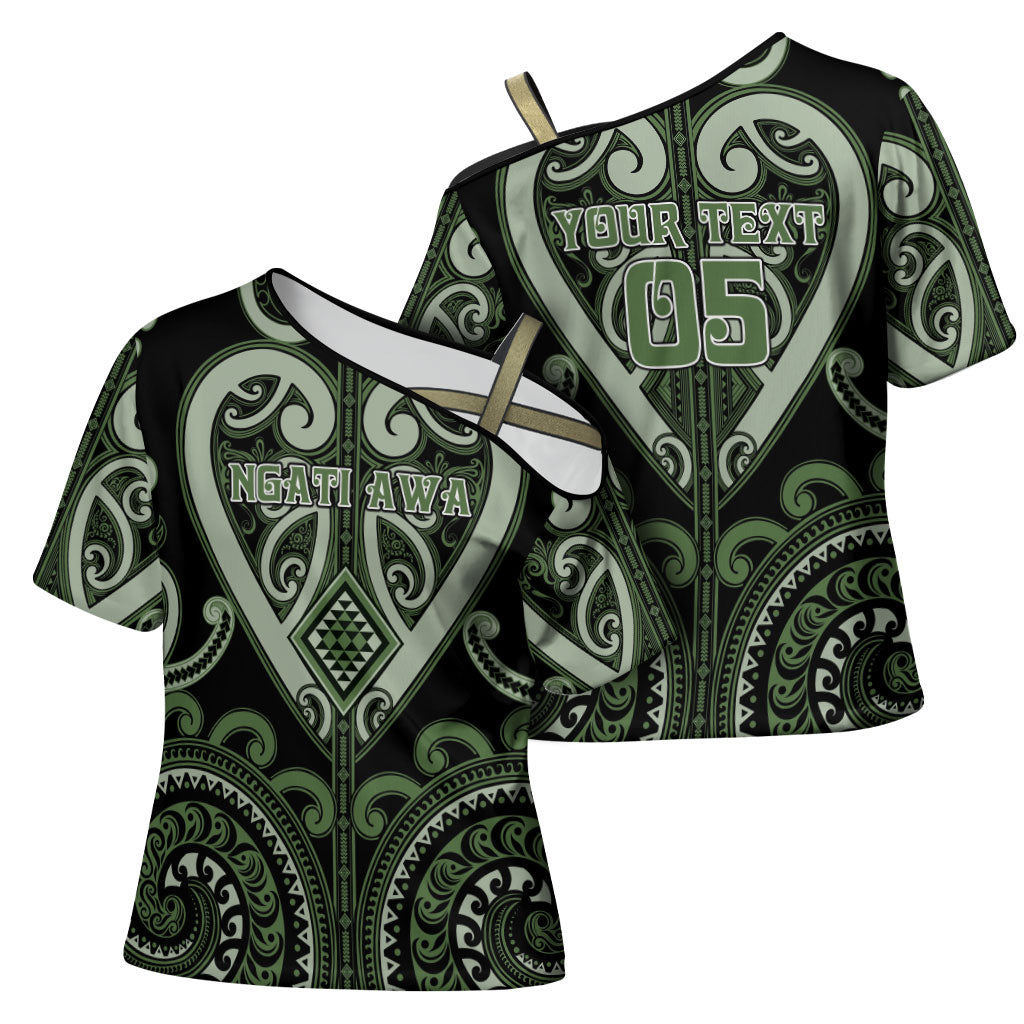 Custom Aotearoa Ngati Awa Cross Shoulder Shirt Maori Tribal Pattern LT05 - Polynesian Pride