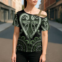 Custom Aotearoa Ngati Awa Cross Shoulder Shirt Maori Tribal Pattern LT05 - Polynesian Pride