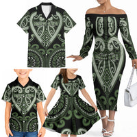 Custom Aotearoa Ngati Awa Family Matching Off The Shoulder Long Sleeve Dress and Hawaiian Shirt Maori Tribal Pattern LT05 - Polynesian Pride