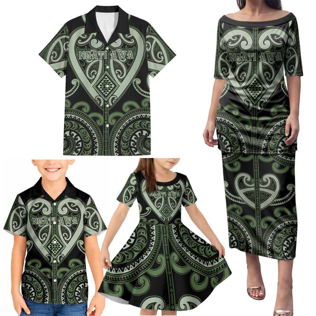 Custom Aotearoa Ngati Awa Family Matching Puletasi and Hawaiian Shirt Maori Tribal Pattern LT05 - Polynesian Pride