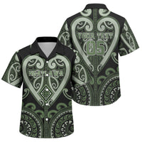 Custom Aotearoa Ngati Awa Family Matching Short Sleeve Bodycon Dress and Hawaiian Shirt Maori Tribal Pattern LT05 Son's Shirt Green - Polynesian Pride