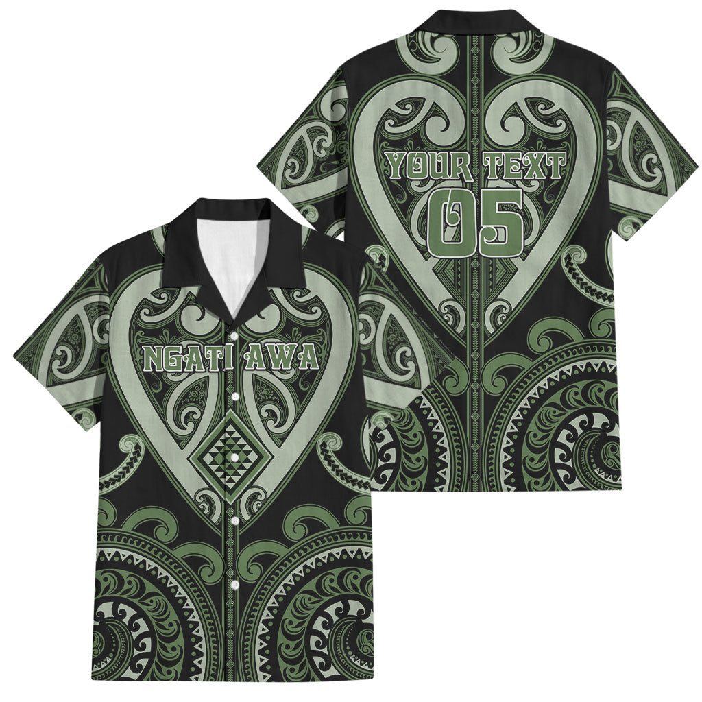 Custom Aotearoa Ngati Awa Family Matching Tank Maxi Dress and Hawaiian Shirt Maori Tribal Pattern LT05 Dad's Shirt - Short Sleeve Green - Polynesian Pride