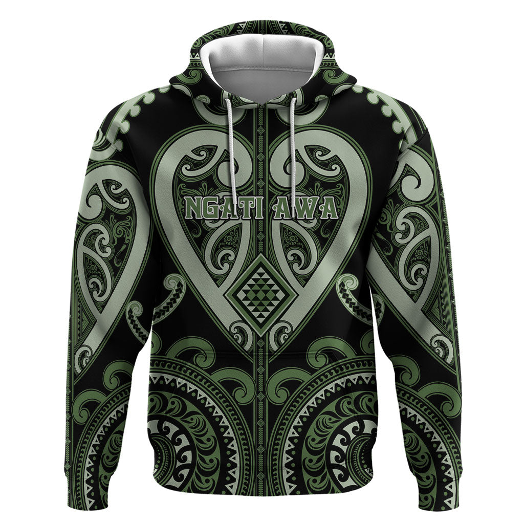 Custom Aotearoa Ngati Awa Hoodie Maori Tribal Pattern LT05 Pullover Hoodie Green - Polynesian Pride