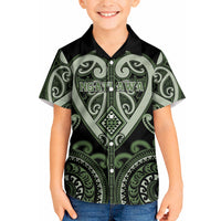 Custom Aotearoa Ngati Awa Kid Hawaiian Shirt Maori Tribal Pattern LT05 Kid Green - Polynesian Pride
