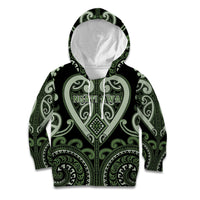 Custom Aotearoa Ngati Awa Kid Hoodie Maori Tribal Pattern LT05 Hoodie Green - Polynesian Pride