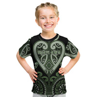 Custom Aotearoa Ngati Awa Kid T Shirt Maori Tribal Pattern LT05 Green - Polynesian Pride