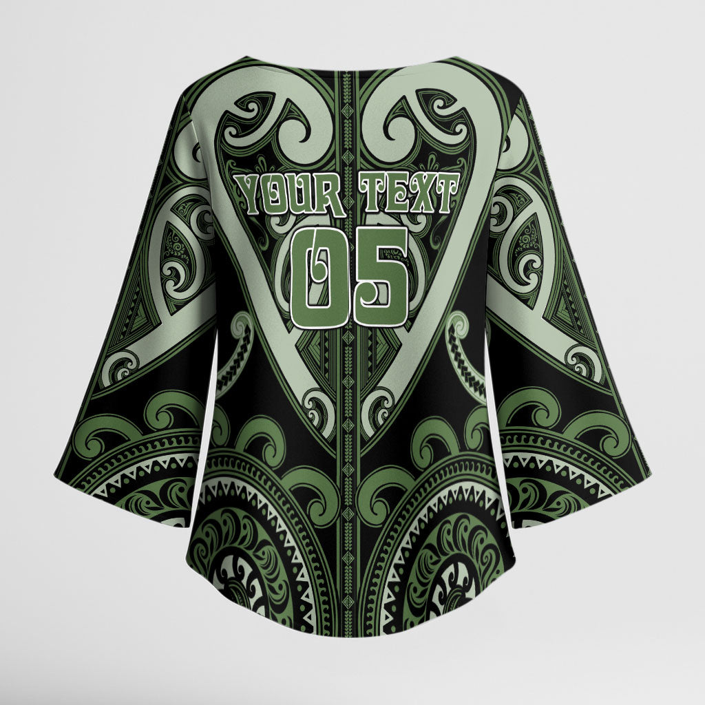 Custom Aotearoa Ngati Awa Kimono Sleeve Blouse Maori Tribal Pattern LT05 - Polynesian Pride