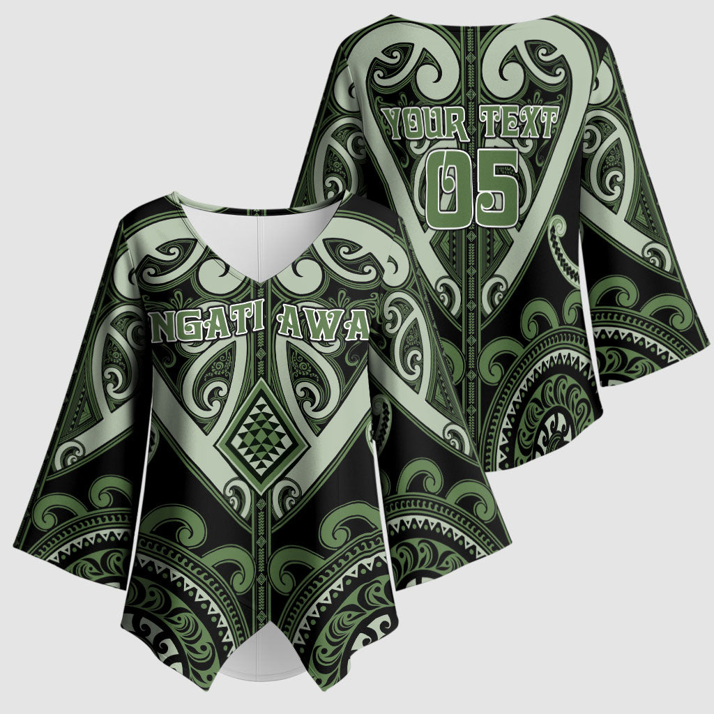 Custom Aotearoa Ngati Awa Kimono Sleeve Blouse Maori Tribal Pattern LT05 - Polynesian Pride