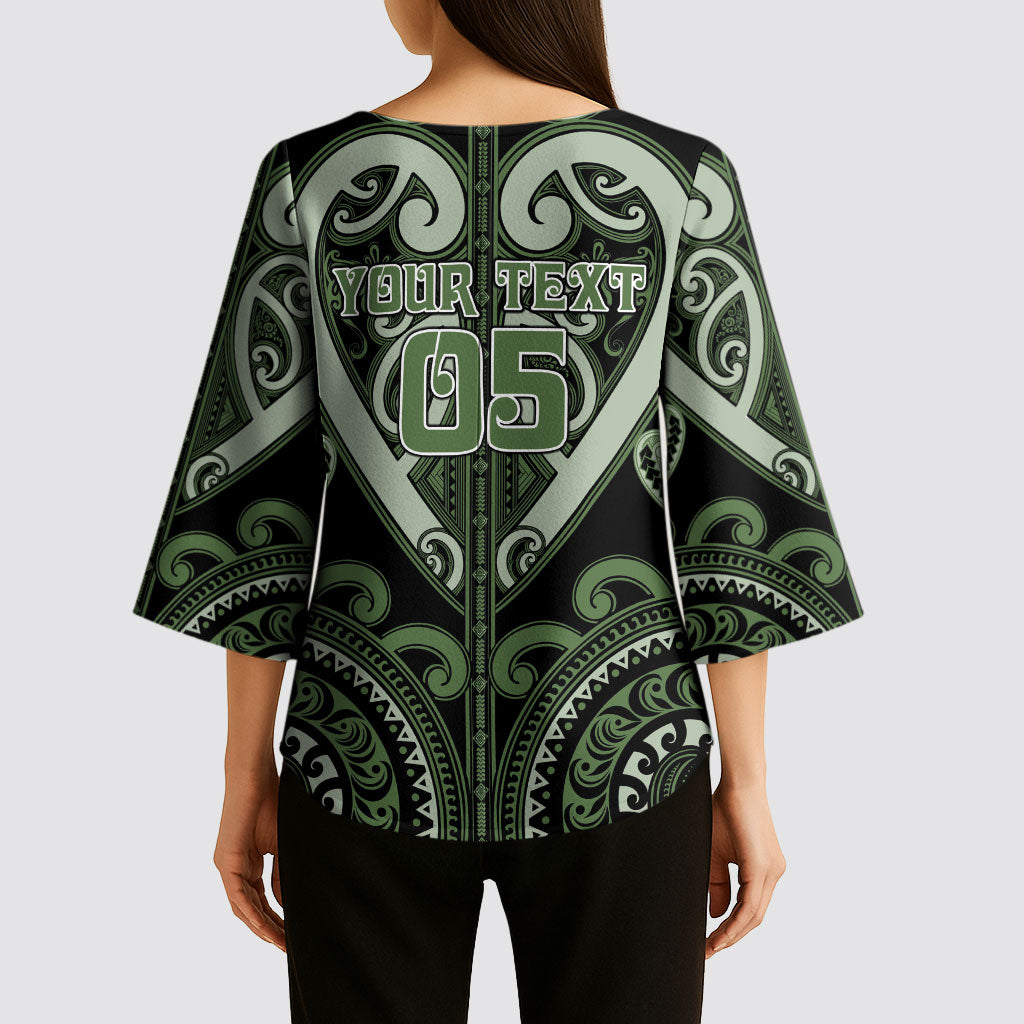 Custom Aotearoa Ngati Awa Kimono Sleeve Blouse Maori Tribal Pattern LT05 - Polynesian Pride