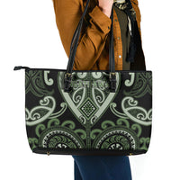 Aotearoa Ngati Awa Leather Tote Bag Maori Tribal Pattern LT05 - Polynesian Pride