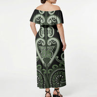 Custom Aotearoa Ngati Awa Off Shoulder Maxi Dress Maori Tribal Pattern LT05 - Polynesian Pride