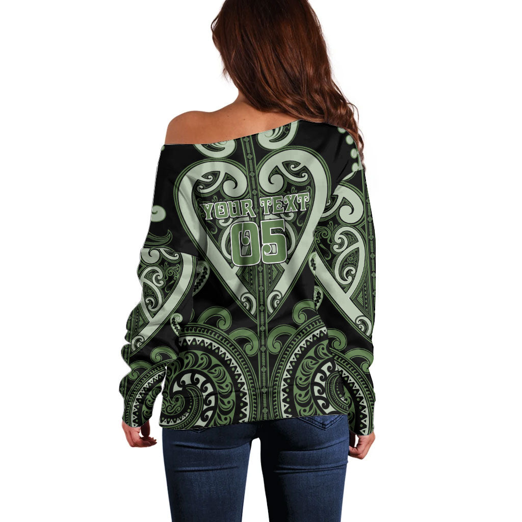 Custom Aotearoa Ngati Awa Off Shoulder Sweater Maori Tribal Pattern LT05 - Polynesian Pride