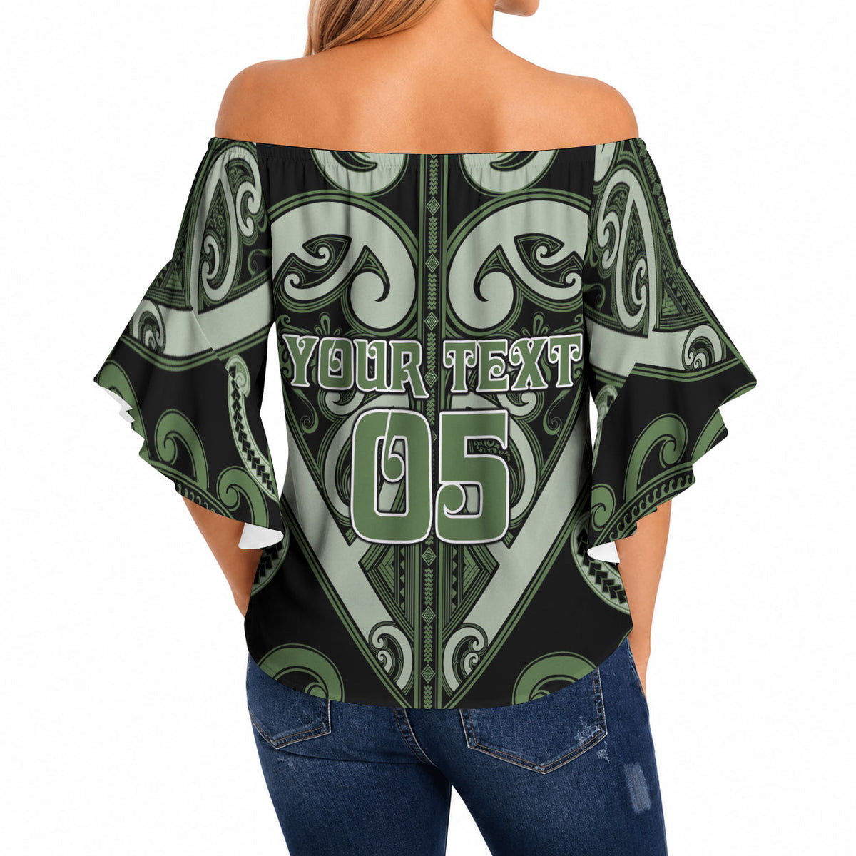 Custom Aotearoa Ngati Awa Off Shoulder Wrap Waist Top Maori Tribal Pattern LT05 - Polynesian Pride