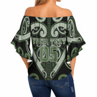Custom Aotearoa Ngati Awa Off Shoulder Wrap Waist Top Maori Tribal Pattern LT05 - Polynesian Pride