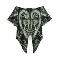 Custom Aotearoa Ngati Awa Off Shoulder Wrap Waist Top Maori Tribal Pattern LT05 - Polynesian Pride